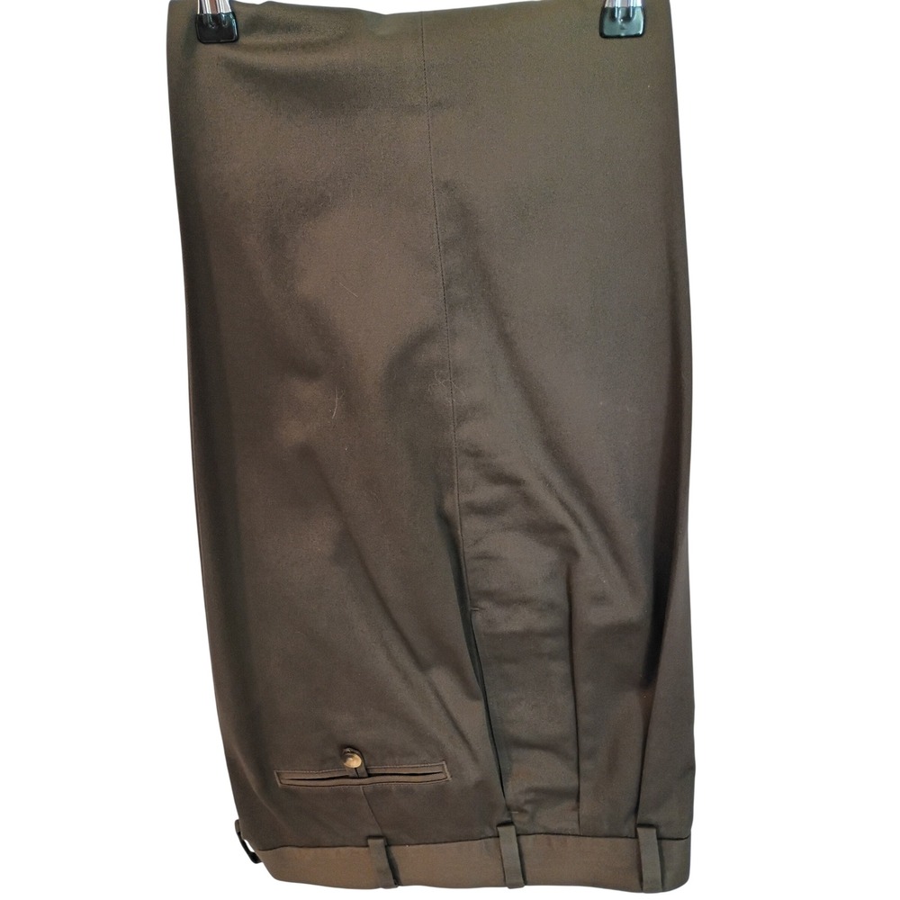 Jos. A. Bank Traveler's Collection Olive Green Pleated Cuffed Dress Pants 34x32